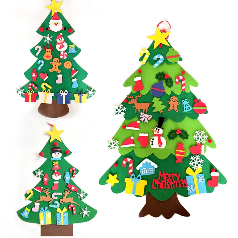 Unieke Vilten Kerstboom met Decoraties